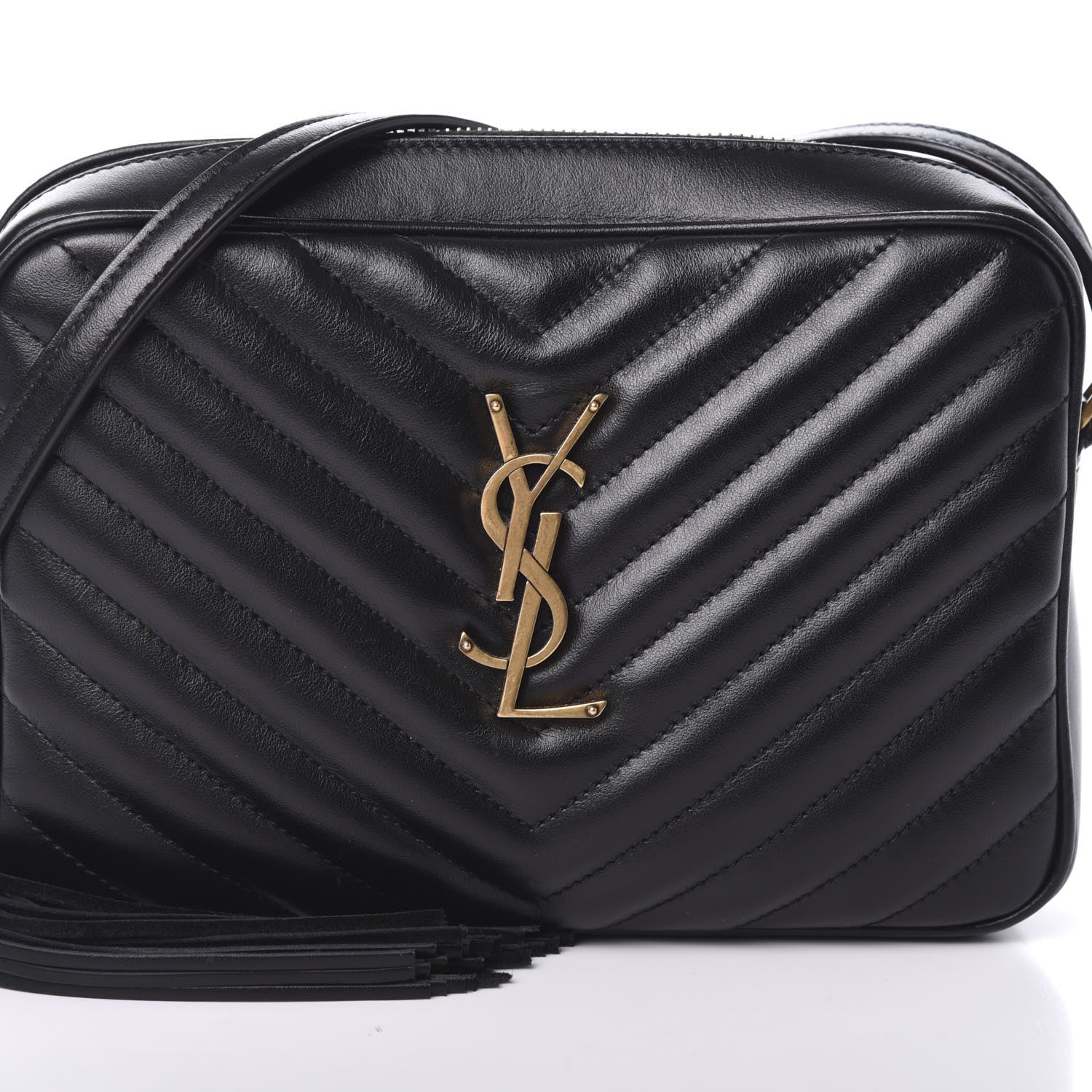 Saint Laurent Calfskin Matelasse Monogram Lou Camera Bag Black 11 of 16