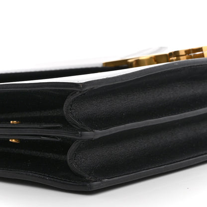 Saint Laurent Smooth Calfskin Monogram Cassandra Clasp Bag Black Rouge Legion 10 of 17