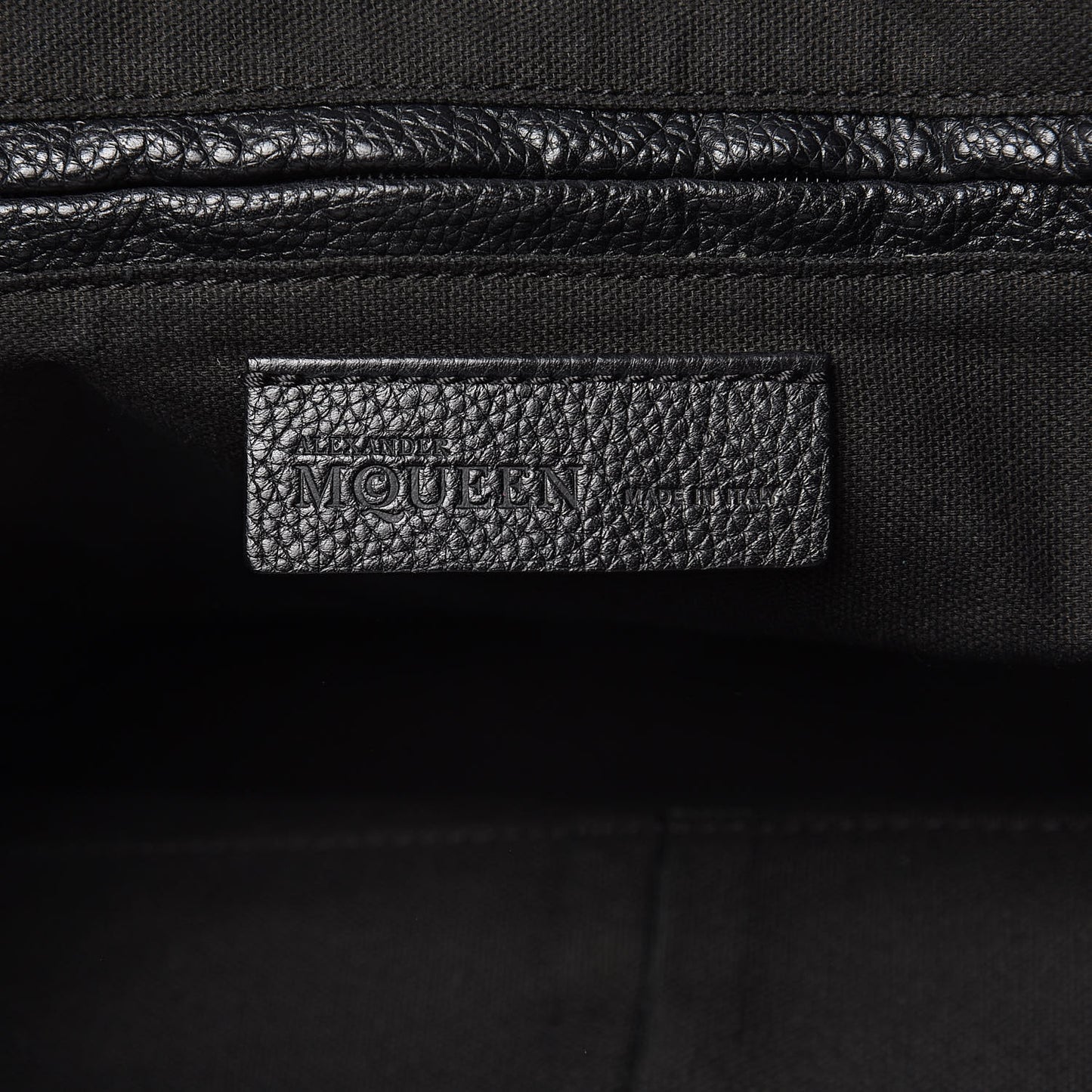 Pebbled Calfskin Skull Padlock Tote Black