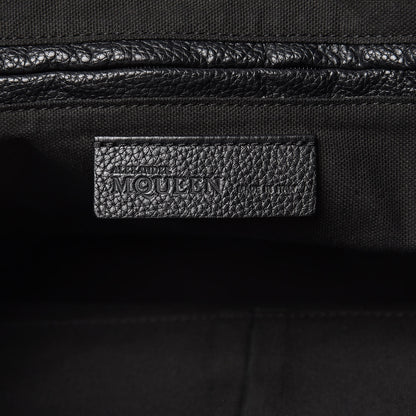 Alexander McQueen Pebbled Calfskin Skull Padlock Tote Black 6 of 11
