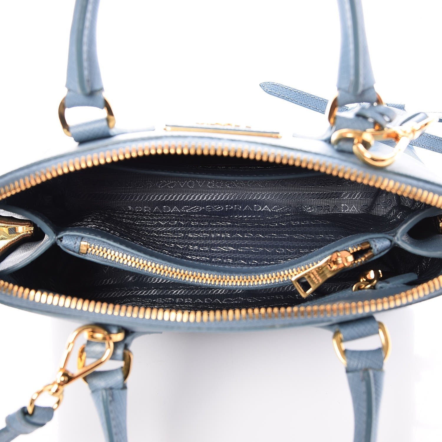 Prada Saffiano Lux Small Promenade Tote Aviazione 6 of 10