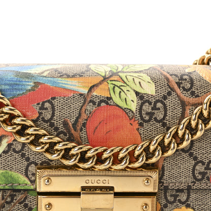 Gucci GG Supreme Monogram Tian Small Padlock Shoulder Bag Beige Multicolor New Acero 8 of 10