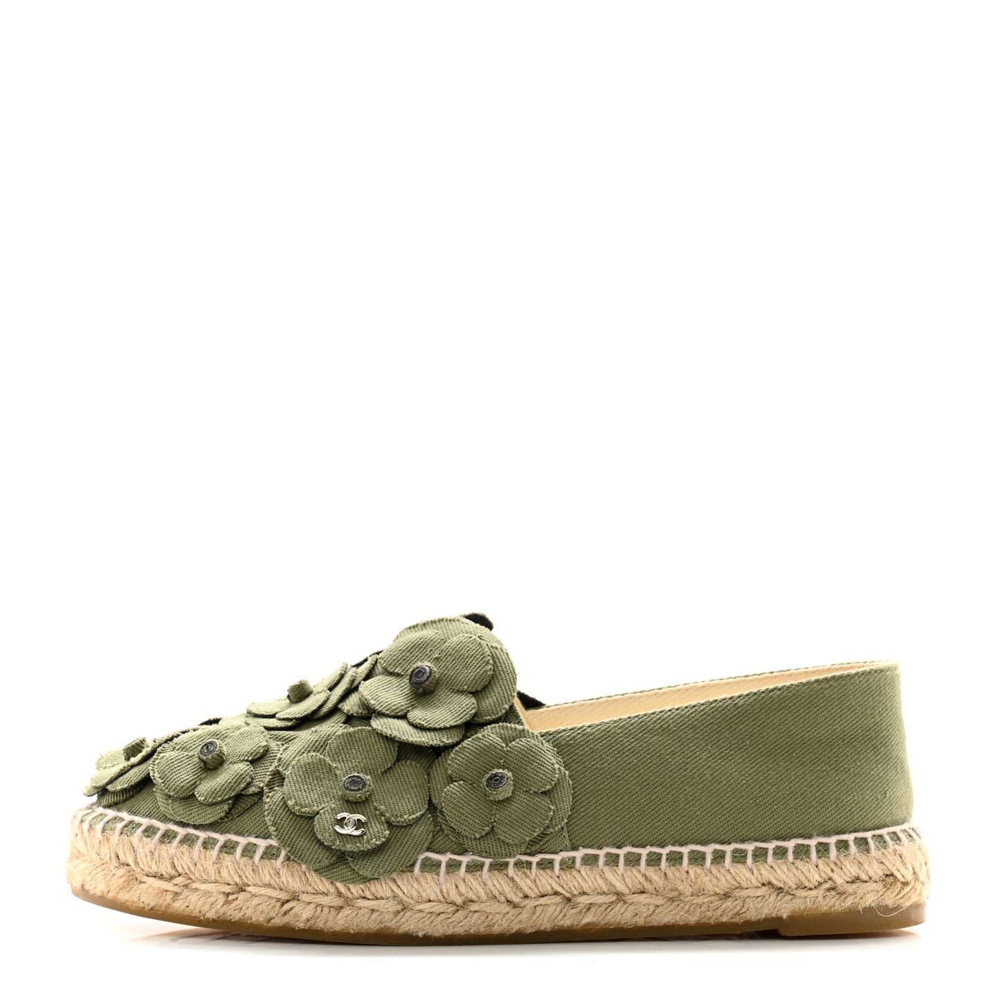 Fabric Camellia CC Espadrilles 39 Khaki