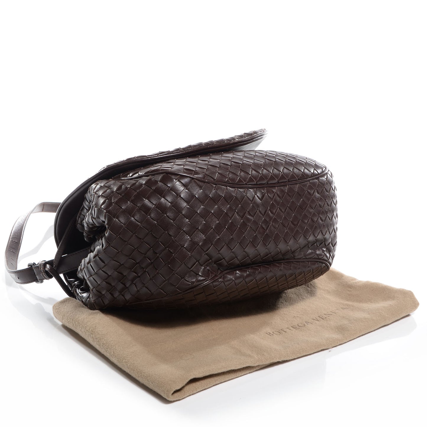 Nappa Intrecciato Messenger Bag Ebano
