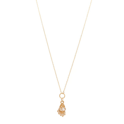 Foundrae 18K Yellow Gold Diamond Encrusted Butterfly Wings Miniature Medallion Necklace 1 of 4