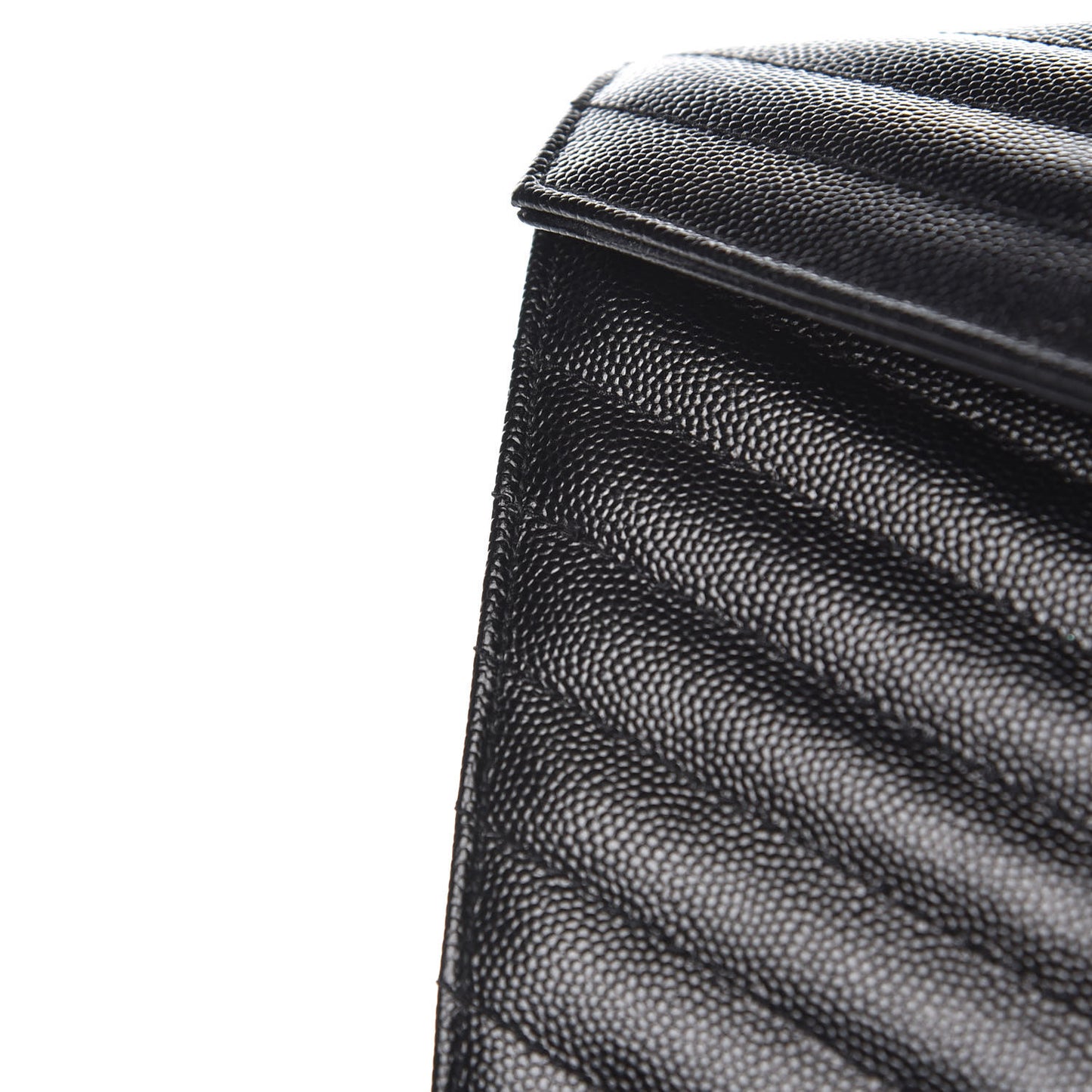 Grain De Poudre Matelasse Chevron Monogram Chain Wallet Black