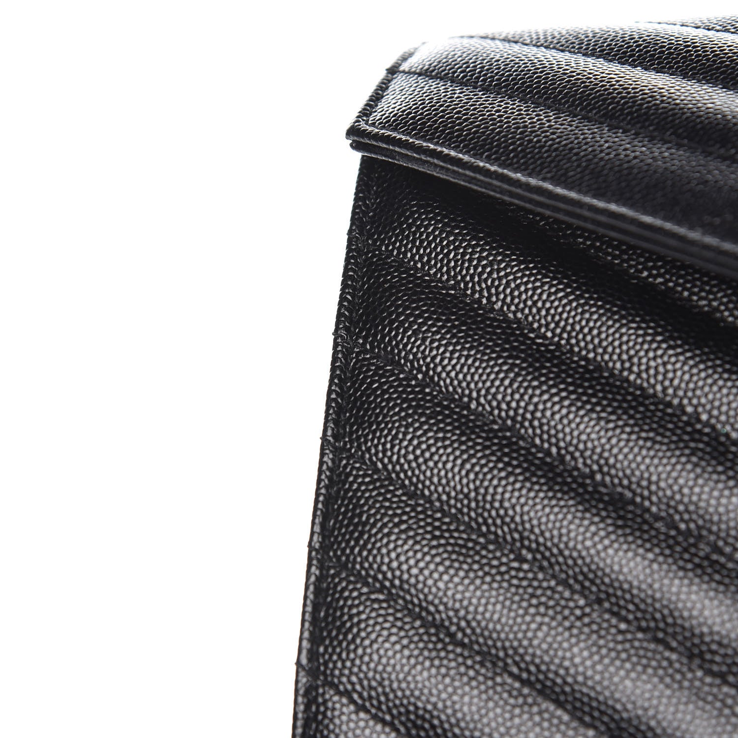 Saint Laurent Grain De Poudre Matelasse Chevron Monogram Chain Wallet Black 9 of 9
