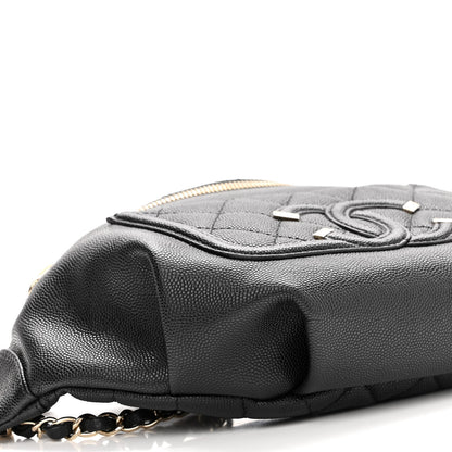 Chanel Caviar Quilted Filigree Waist Bag Black 9 of 10