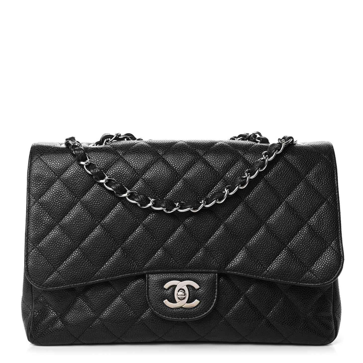 Caviar Quilted Jumbo Single Flap Black