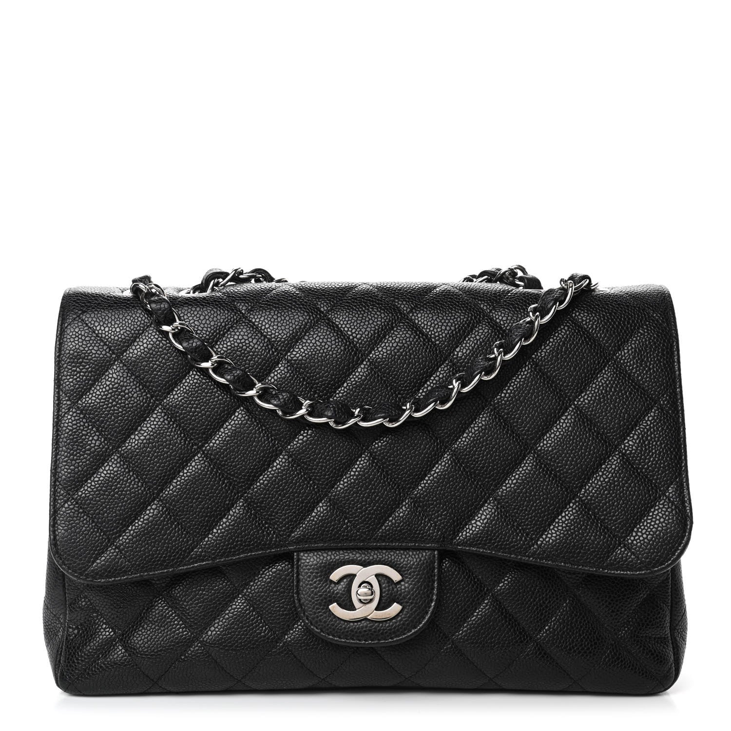 Chanel Caviar Quilted Jumbo Single Flap Black 1 of 8