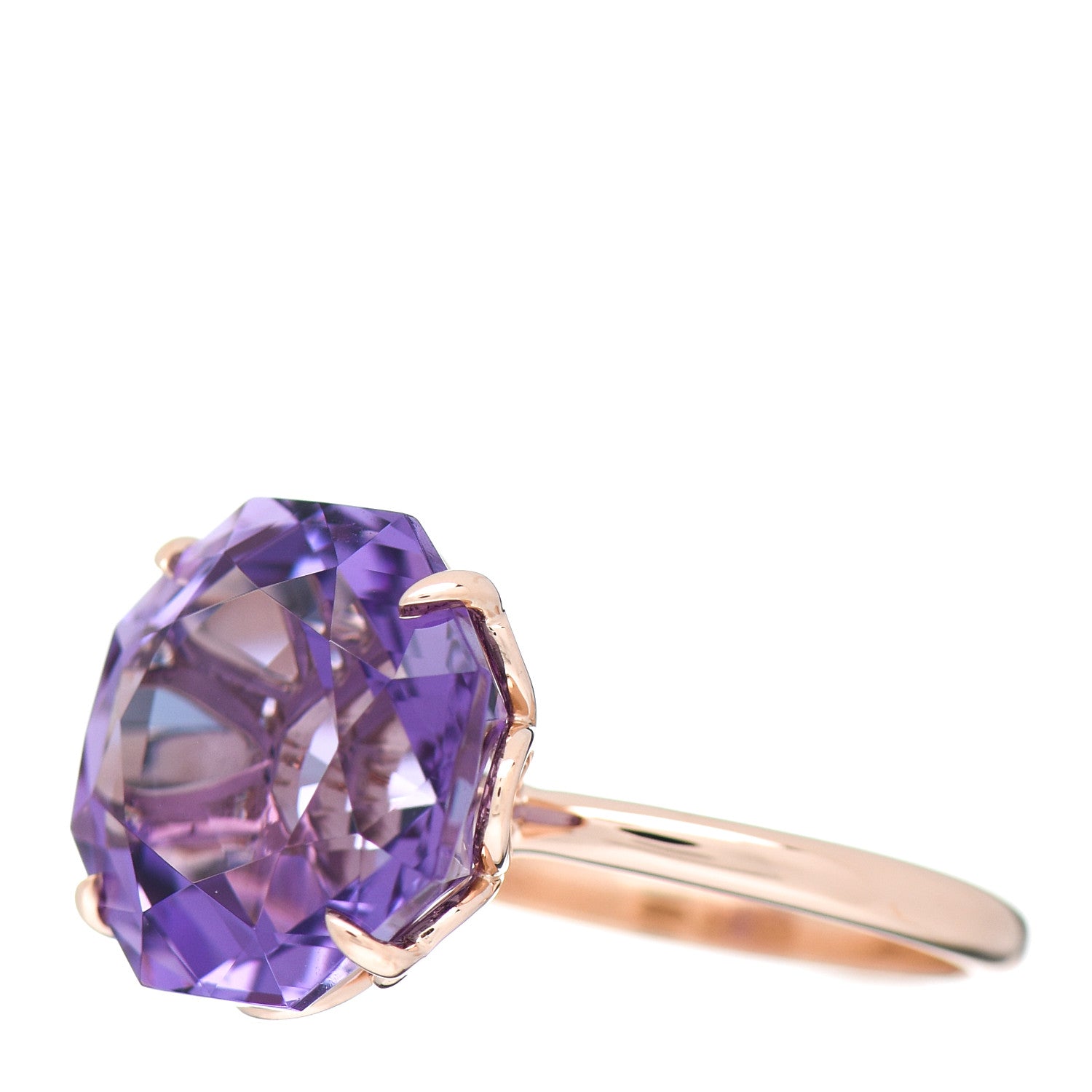 Tiffany 18K Rose Gold Amethyst Octagonal Sparklers Ring 52 6 3 of 5