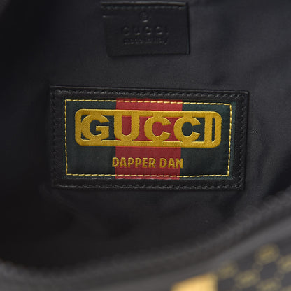 Gucci X DAPPER DAN Calfskin Laminated Ayers GG Micro Monogram Mens Belt Bag Black 6 of 11