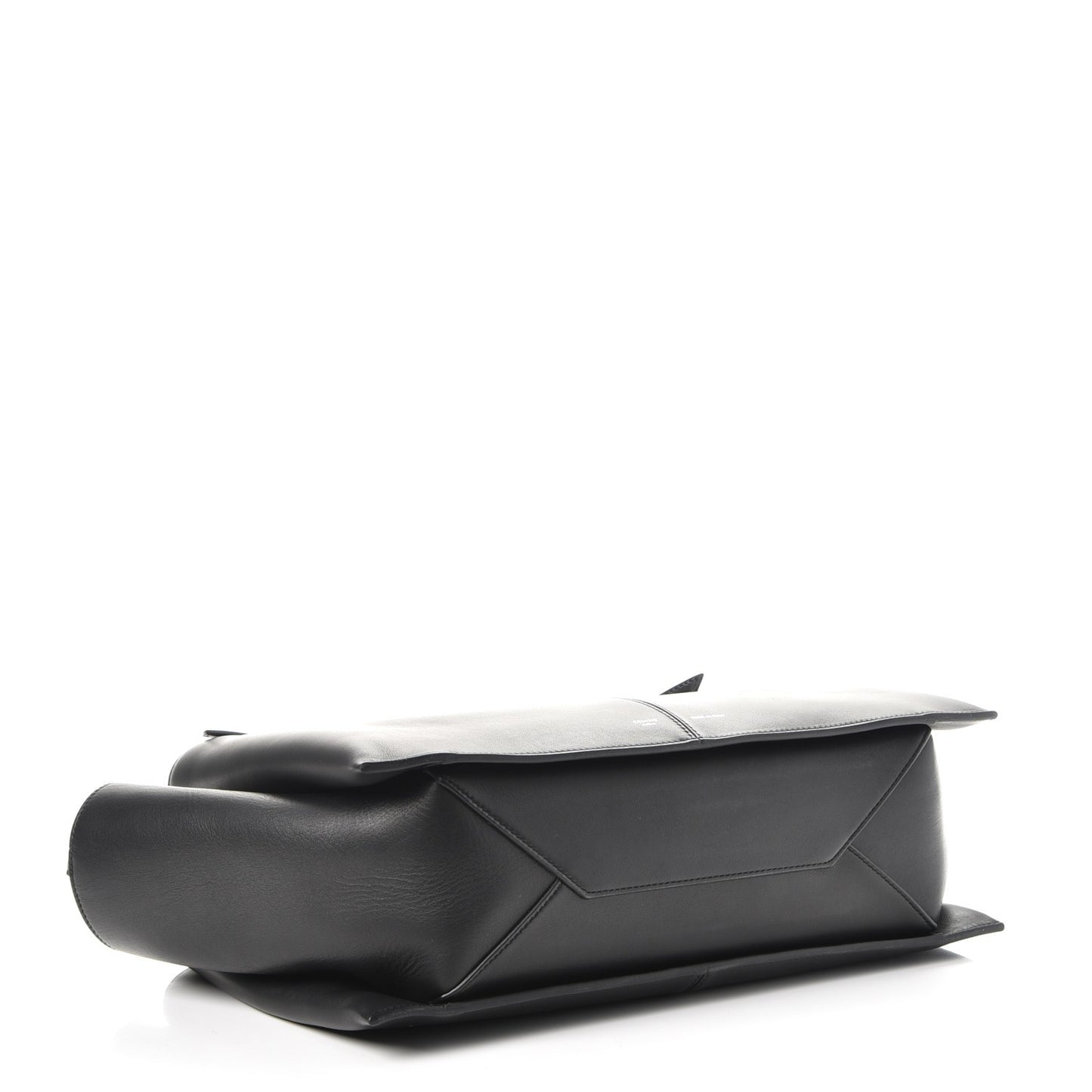 Supple Natural Calfskin Medium Tri-Fold Bag Black