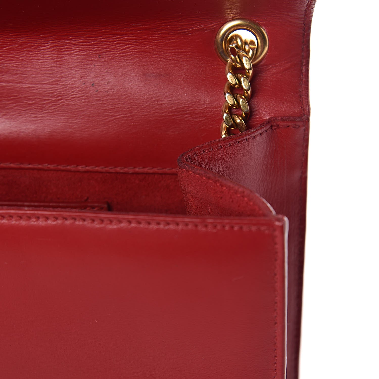 Saint Laurent Smooth Calfskin Medium Classic Monogram Kate Tassel Satchel New Red 7 of 11