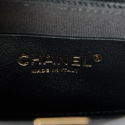 Chanel Patent Quilted Mini Graphic Catch Flap Black 6 of 11