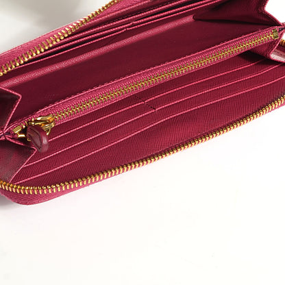 Prada Saffiano Metal Zip Around Wallet Ibisco 5 of 10