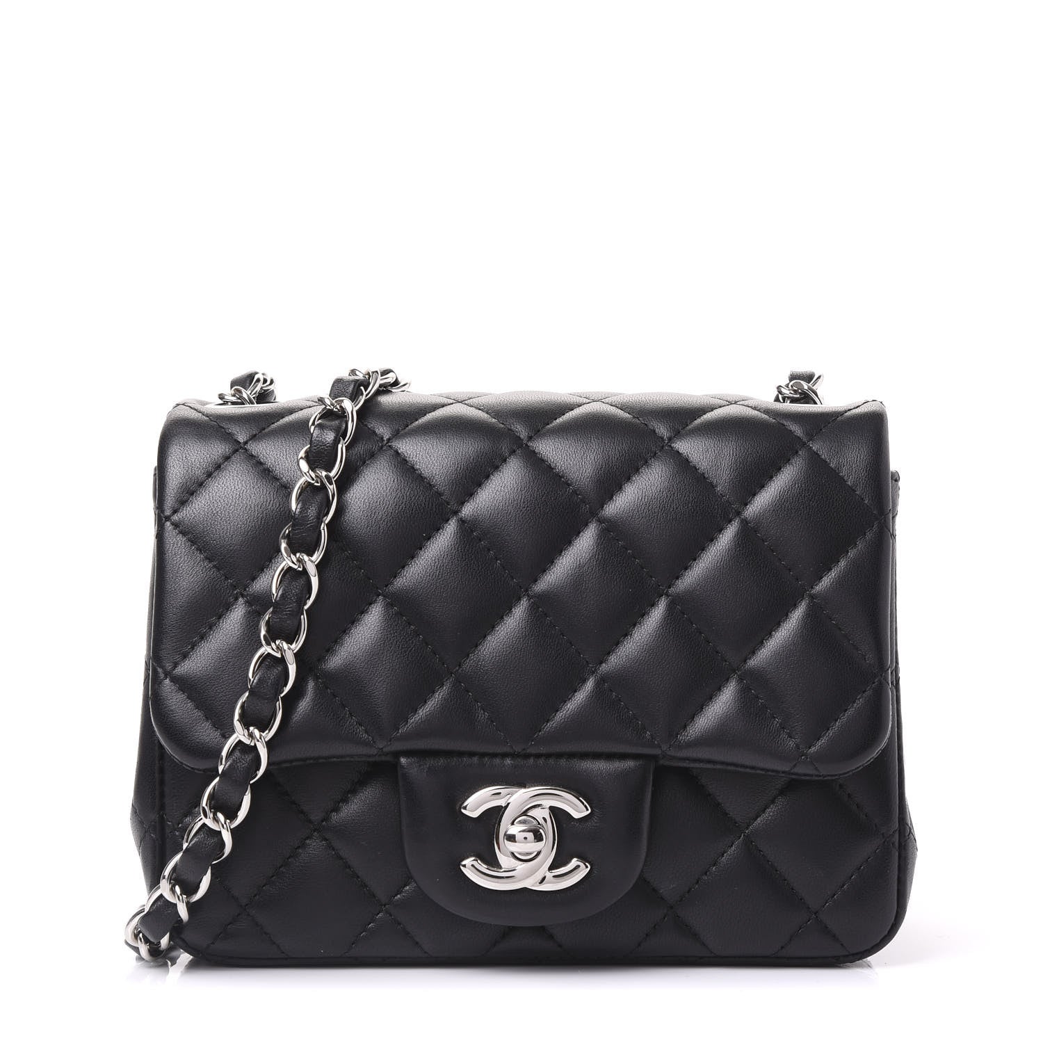 Chanel Lambskin Quilted Mini Square Flap Black 1 of 10