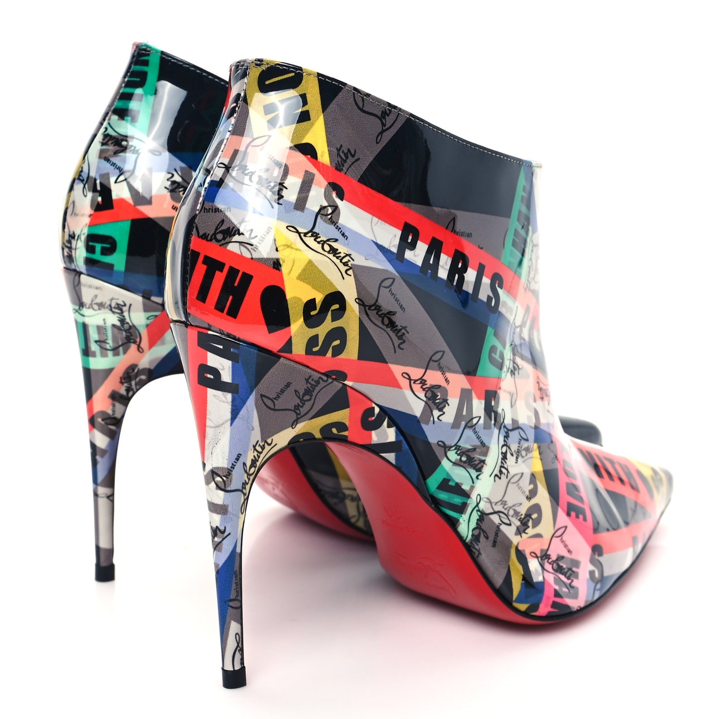 Patent Loubiballage Gorgona 100 Ankle Boots 38 Multicolor