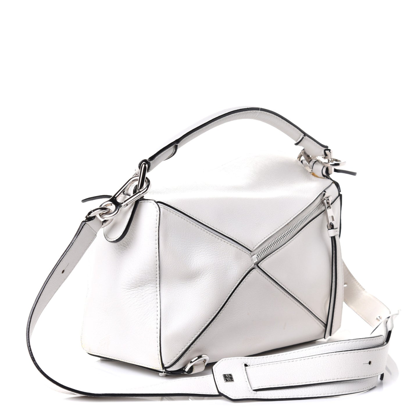 Calfskin Small Puzzle Bag White