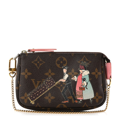 Louis Vuitton Monogram Illustre Mini Pochette Accessories Rose 1 of 9