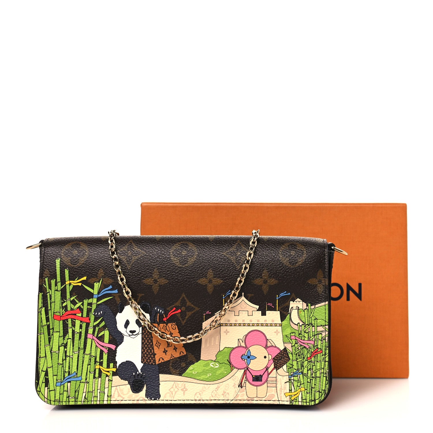 Louis Vuitton Monogram 2021 Christmas Animation China Wall Pochette Felicie Chain Wallet Myosotis Blue 11 of 11