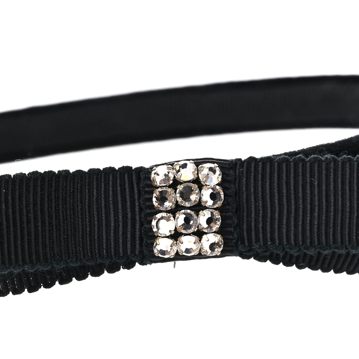 Gucci Velvet Grosgrain Interlocking G Bow Headband Black 5 of 7