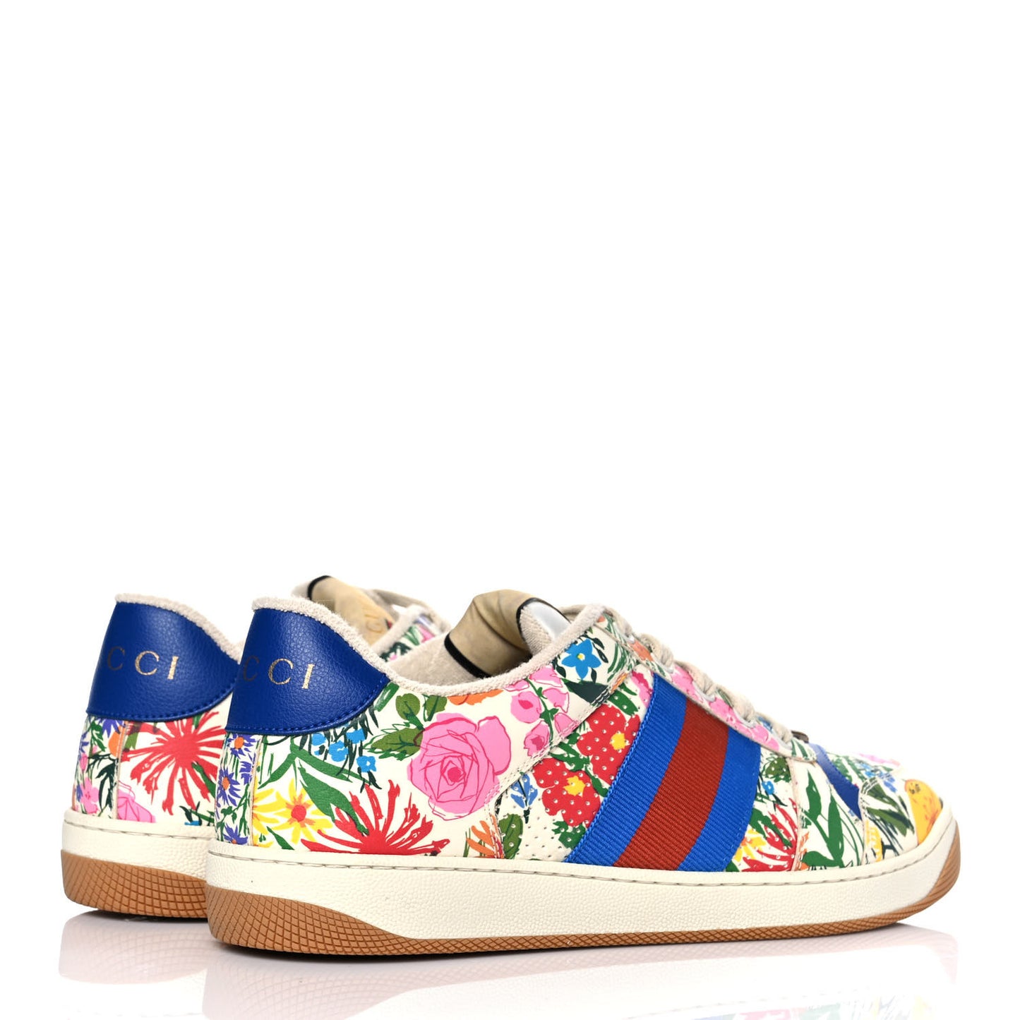 X KEN SCOTT Calfskin Floral Mens Screener Sneakers 8 Ivory Pink Mystic White
