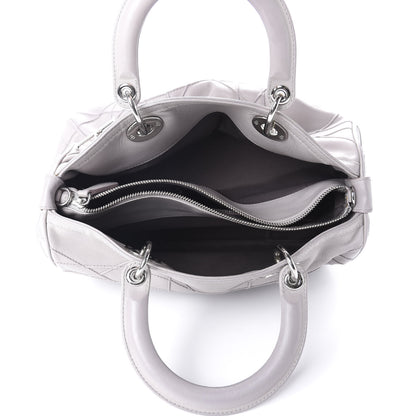 Christian Dior Lambskin Cannage Granville Polochon Grey 5 of 10