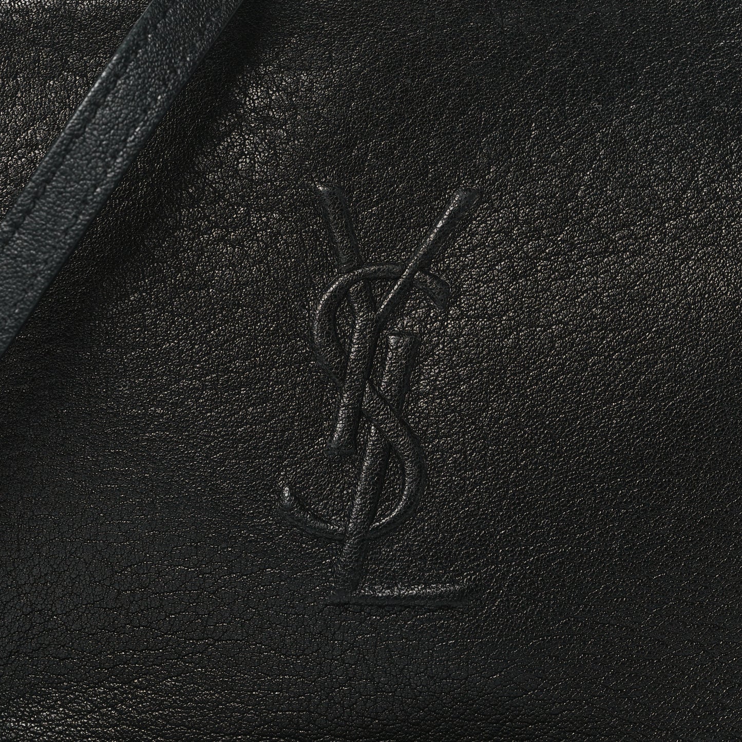 Lambskin Monogram Embossed Small Lou Camera Bag Black