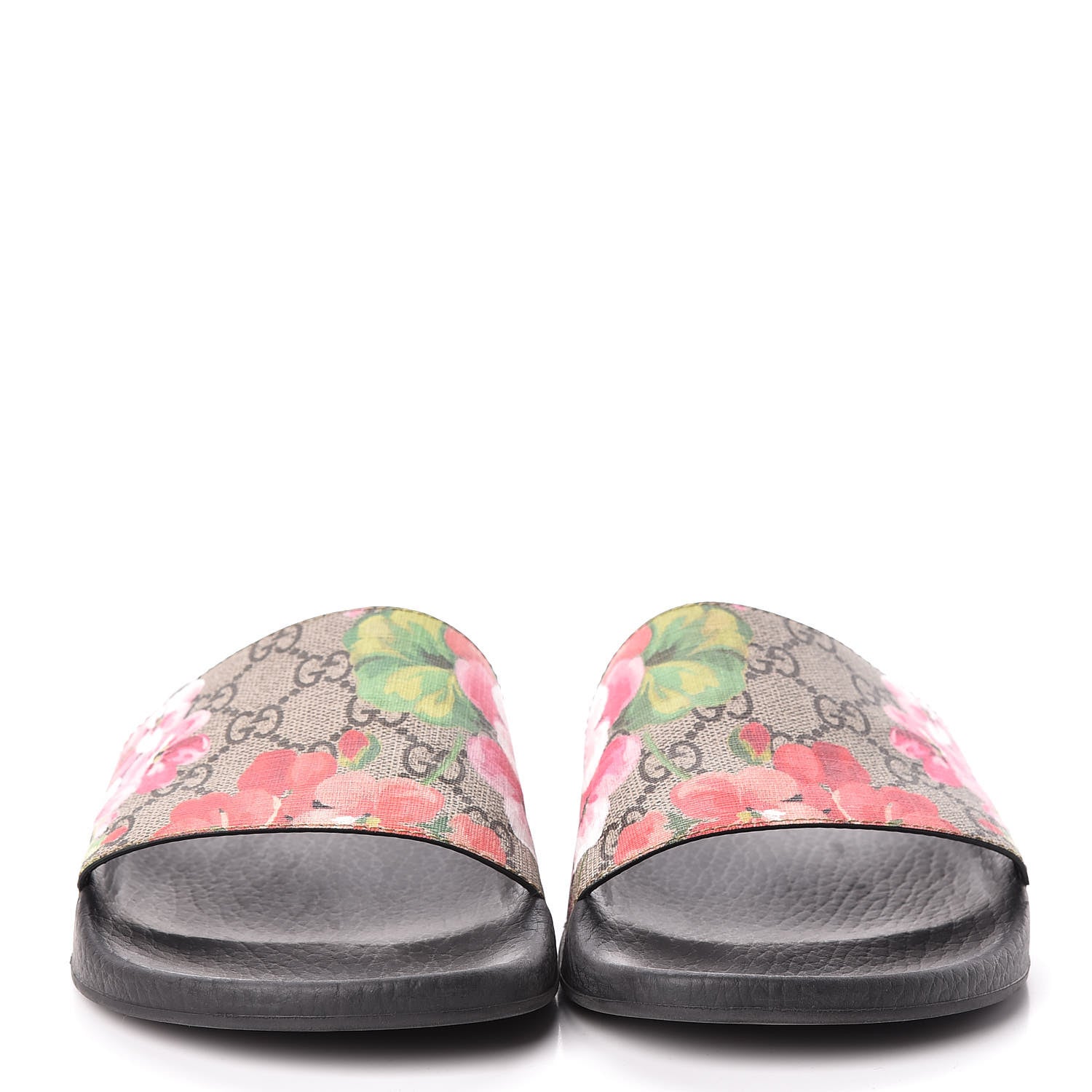 Gucci GG Supreme Monogram Blooms Slide Sandals 40 Beige Multicolor 2 of 11