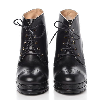 Chanel Lambskin CC Cap Toe Platform Short Boots 41 Black 2 of 16