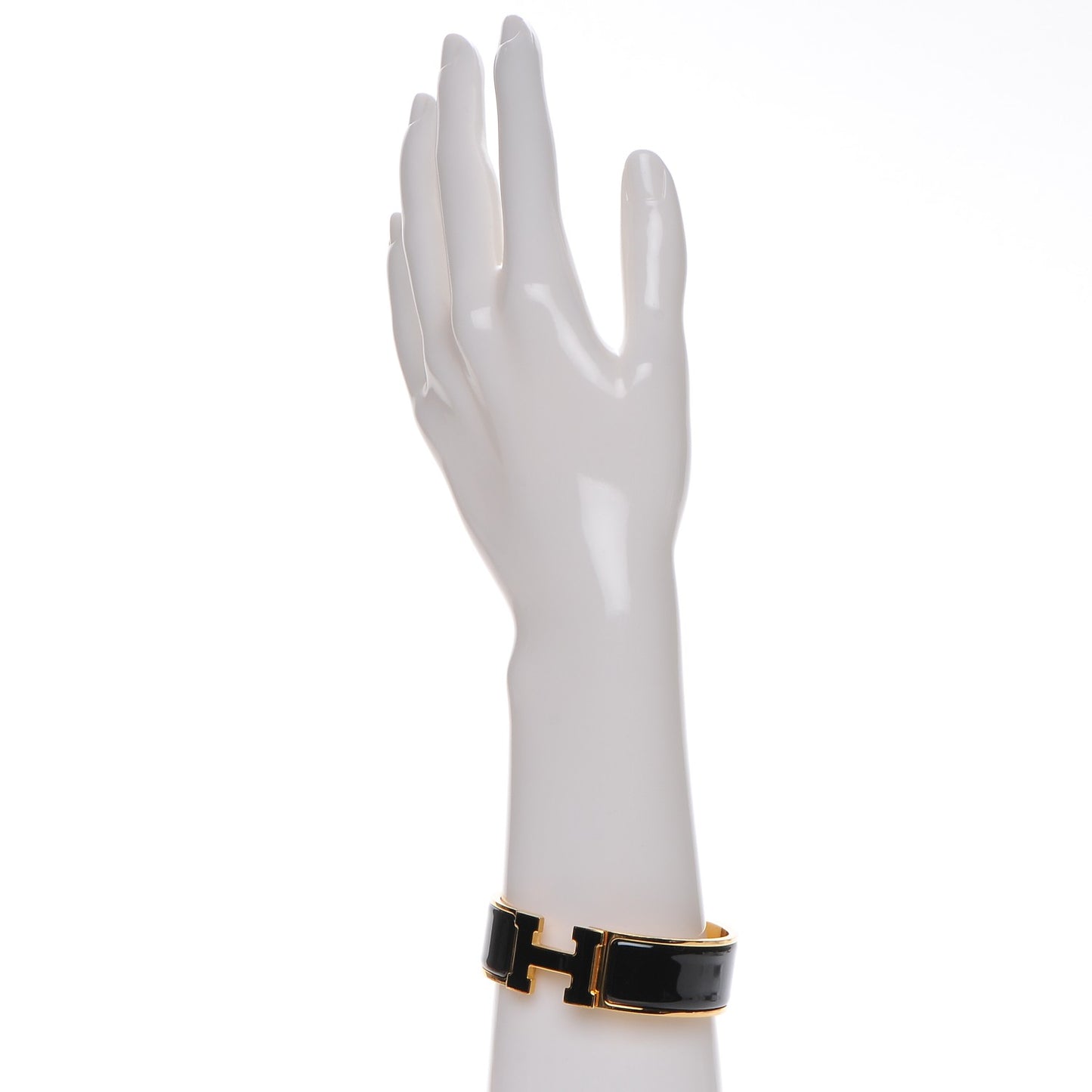 Enamel Wide Clic Clac H Bracelet GM Black