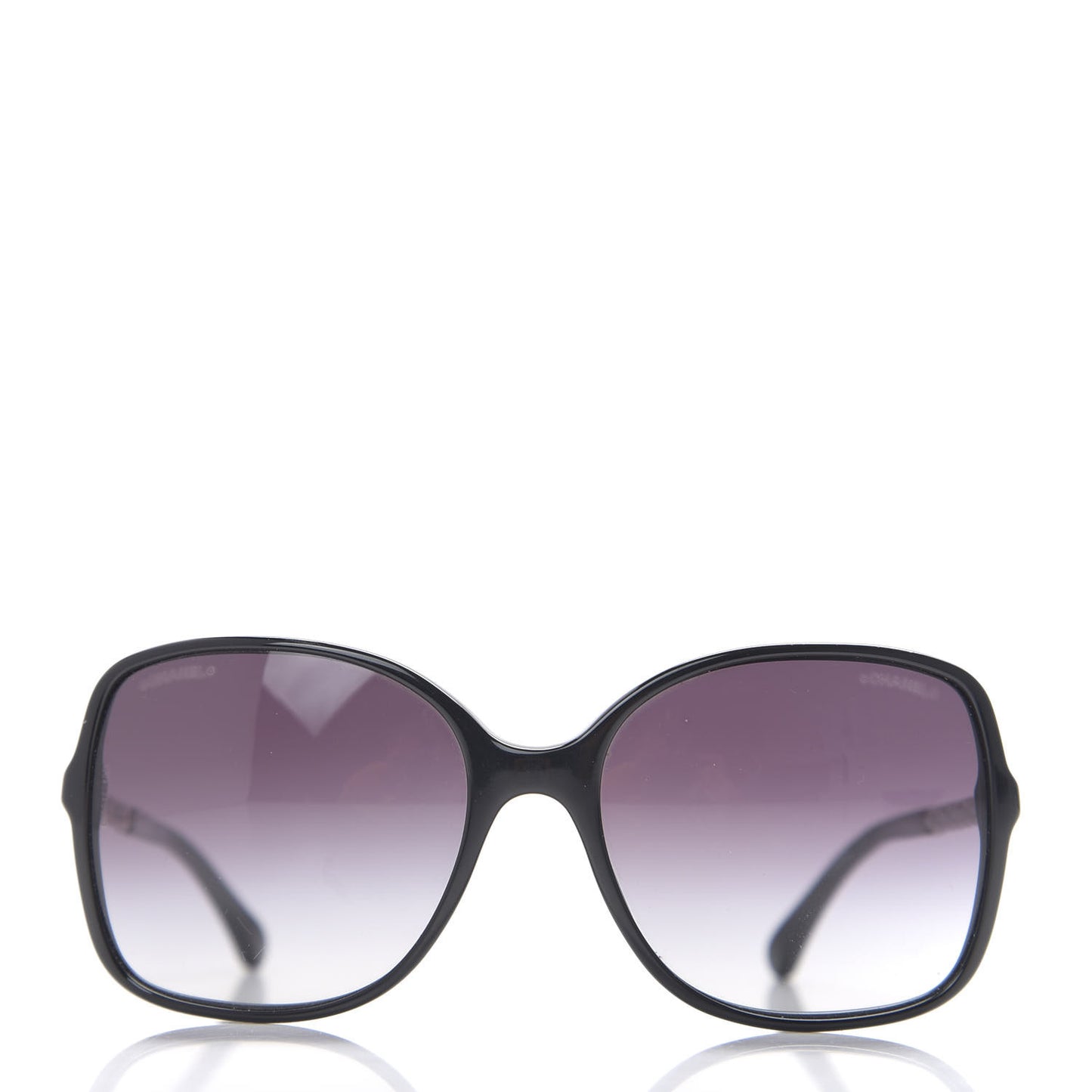 Lambskin Square Chain Sunglasses 5210-Q Black