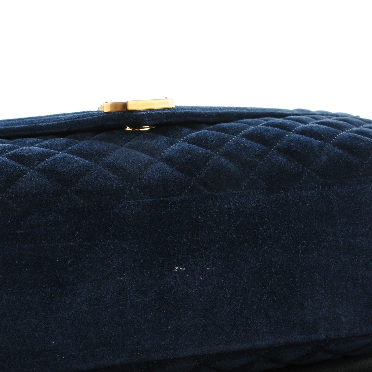 Saint Laurent Suede Mixed Matelasse Triquilt Large Monogram Envelope Satchel Navy Blue 9 of 9