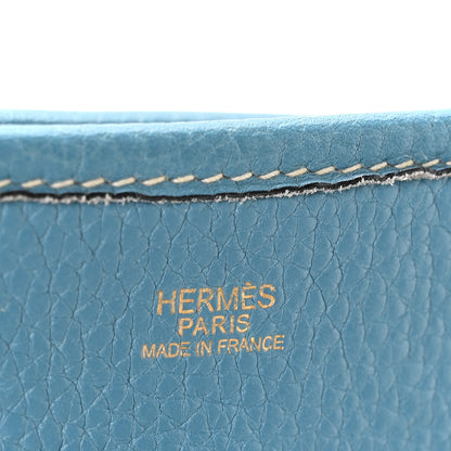 Hermes Taurillon Clemence Evelyne GM Blue Jean 6 of 10