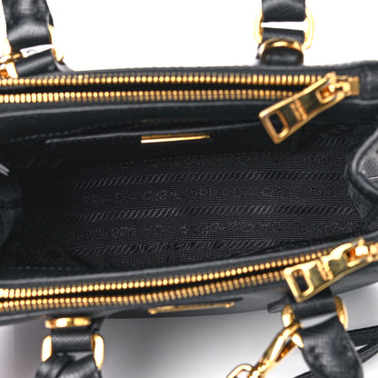Prada Saffiano Lux Micro Galleria Double Zip Tote Black 10 of 12