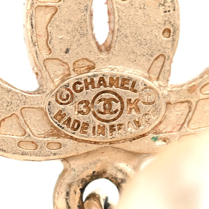 Chanel CC Globe Drop Earrings Gold Ivory 4 of 4