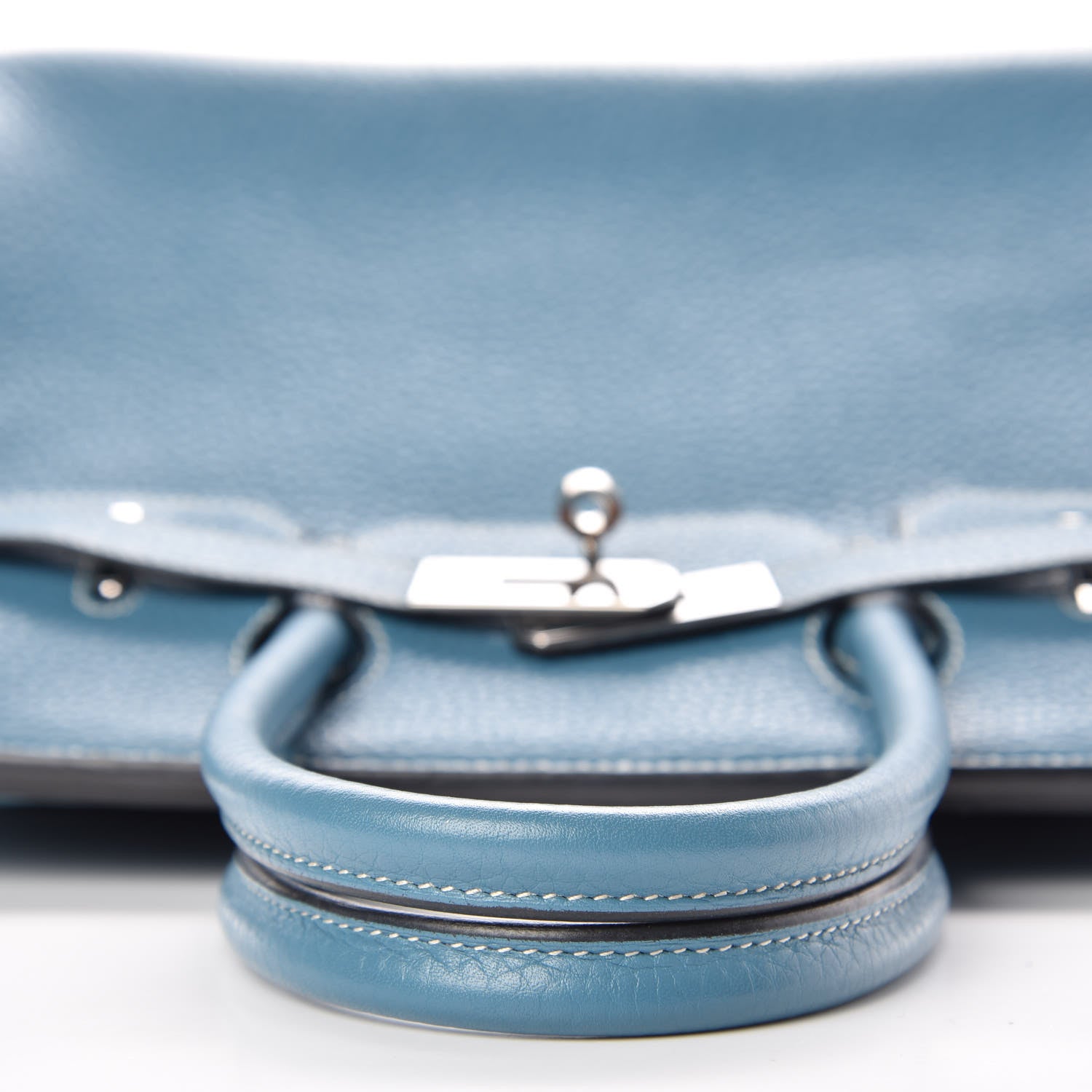 Hermes Taurillon Clemence Birkin 30 Blue Jean 9 of 40