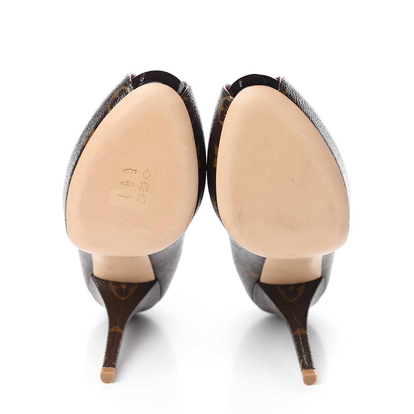 Patent Monogram Rosemary Peep Toe Pumps 38.5