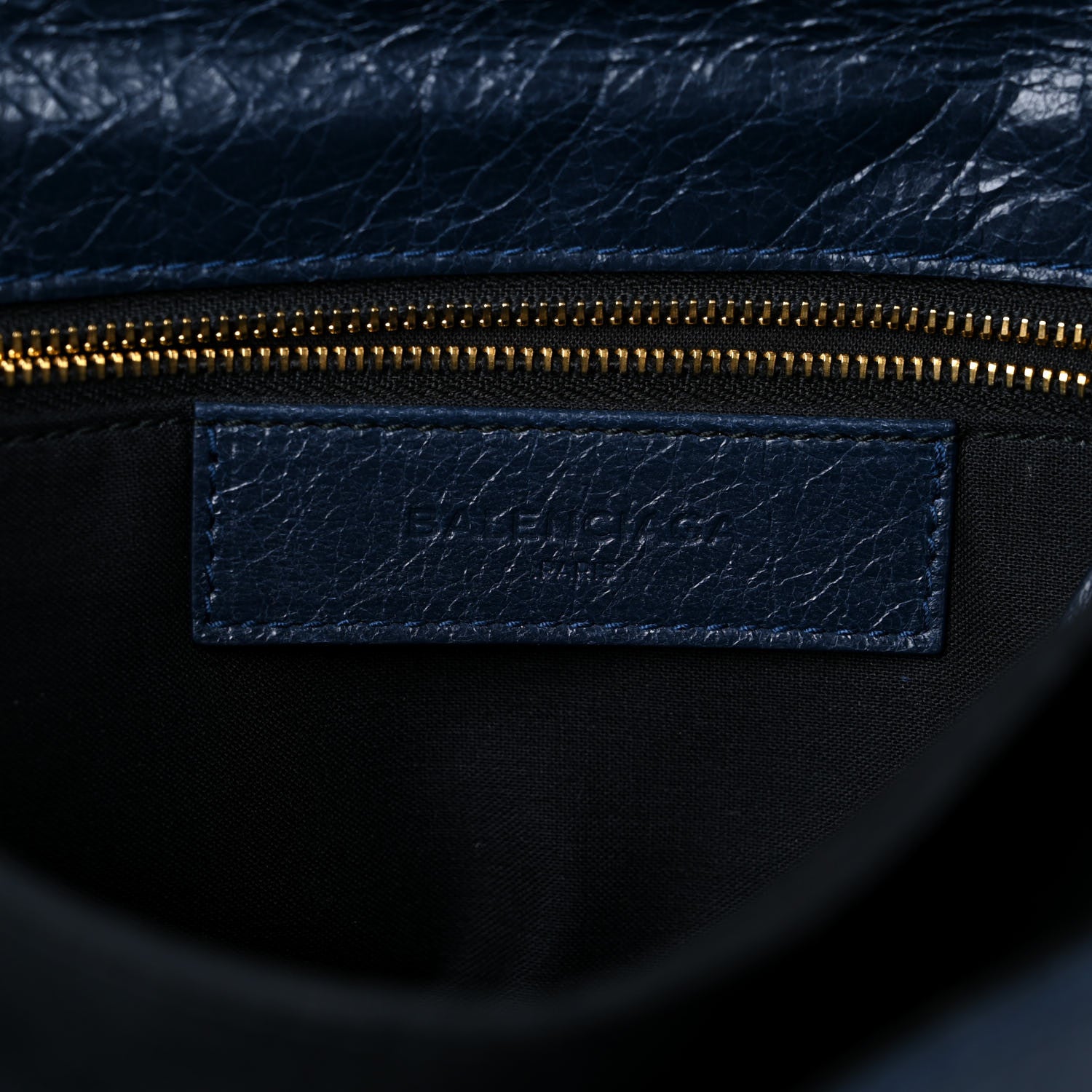 Balenciaga Agneau Giant 12 Gold Hardware Envelope Strap Clutch Bleu Obscur 5 of 10