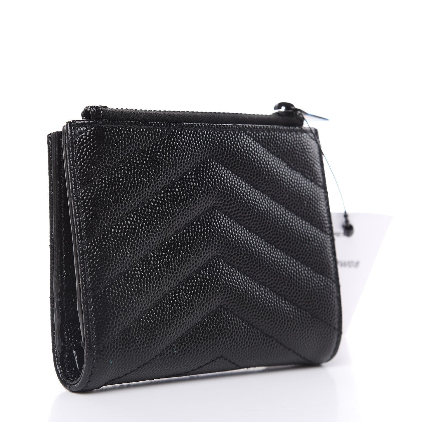 Grain De Poudre Matelasse Chevron Monogram Zipped Card Case Black