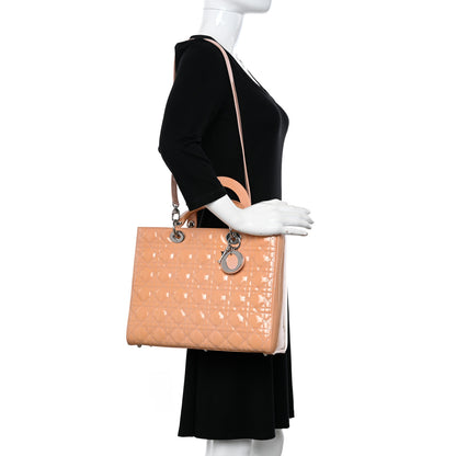 Christian Dior Patent Cannage Large Lady Dior Light Pink 2 of 14