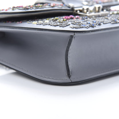 Valentino Garavani Vitello Crystal Embellished Glam Lock Rockstud Flap Periwinkle 8 of 10
