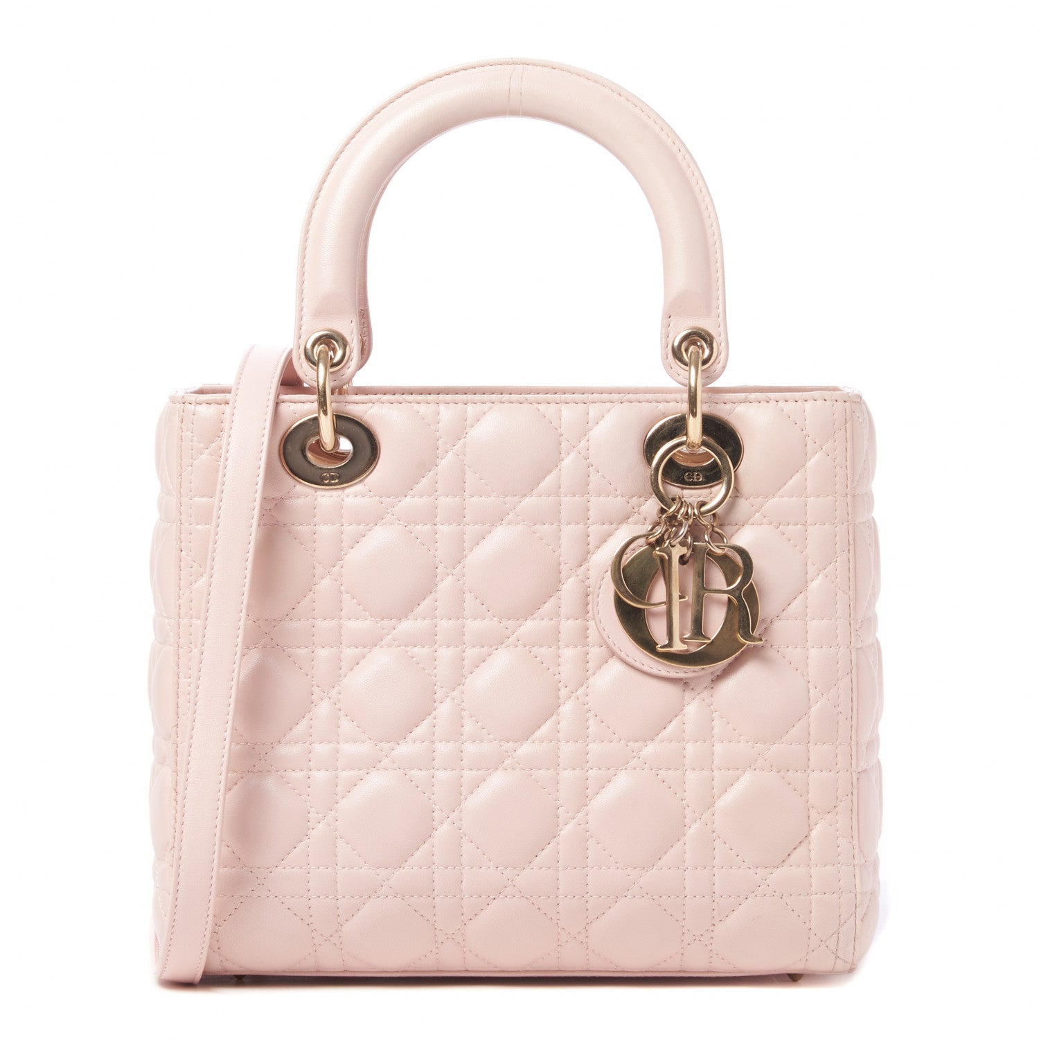 Christian Dior Lambskin Cannage Medium Lady Dior Light Pink 1 of 8