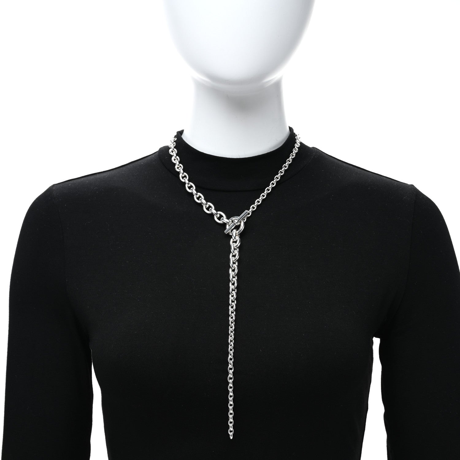Hermes Sterling Silver Crescendo Necklace 2 of 4