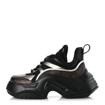 Louis Vuitton Calfskin Monogram LV Archlight 2.0 Platform Sneakers 38 Black 1 of 11