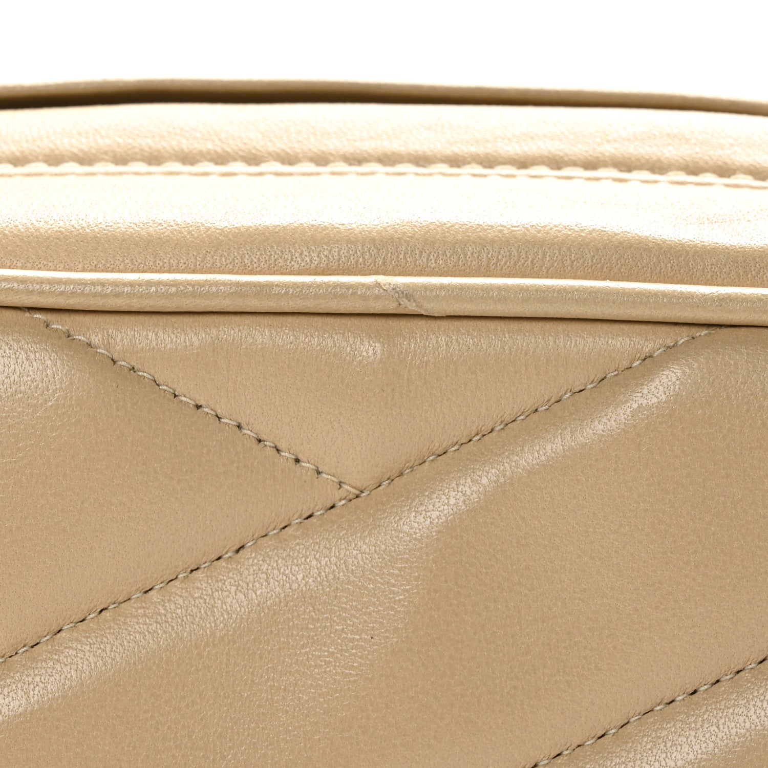 Chanel Lambskin Chevron Quilted Tassel Flap Camera Case Beige 10 of 11