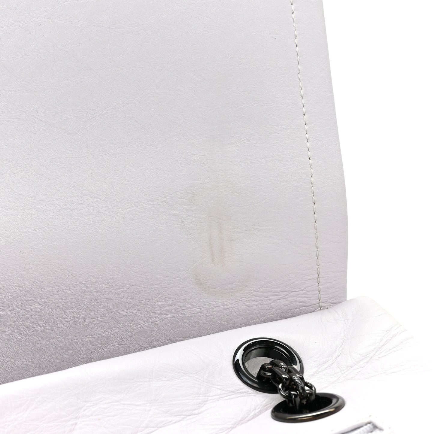 Aged Calfskin Quilted 2.55 Reissue 227 Flap White