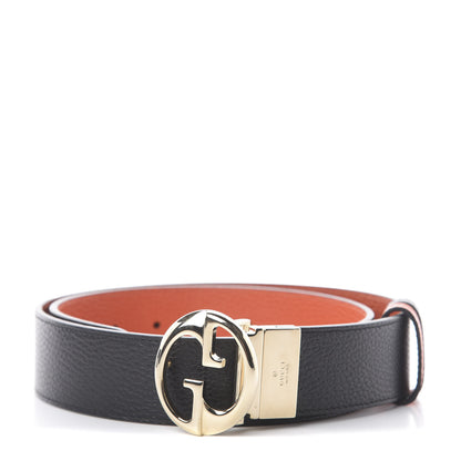 Gucci Calfskin 1973 Reversible Belt 85 34 Orange Black 1 of 7