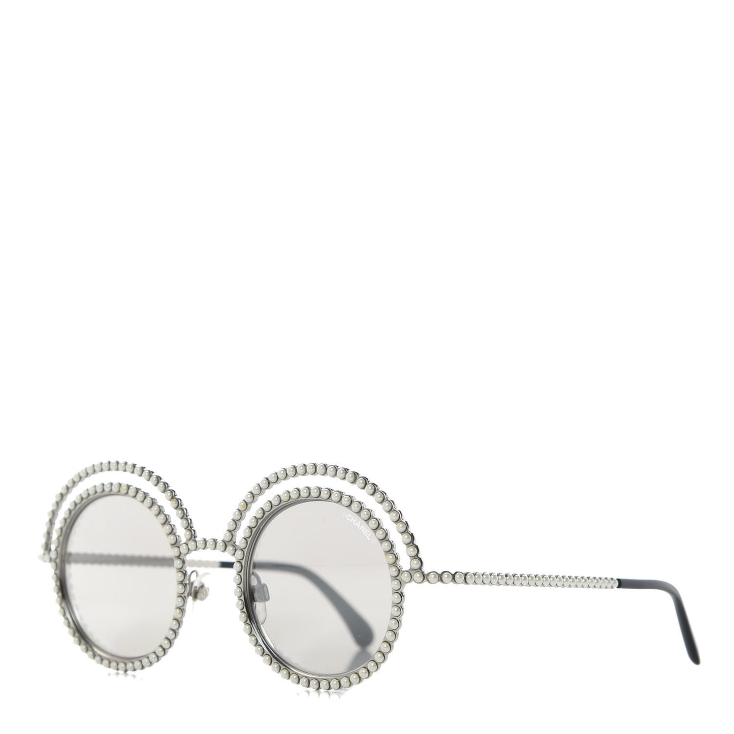Pearl Round Sunglasses 71139 Silver